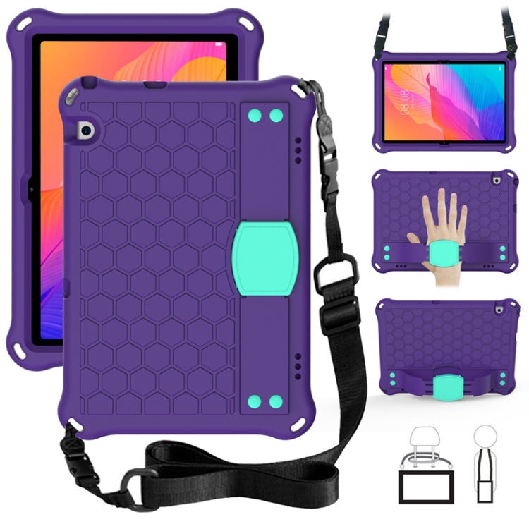 Design a nido d'ape Materiale EVA + PC Guscio protettivo piatto anticaduta a quattro angoli con cinturino, For Huawei MatePad T8 8.0（2020）