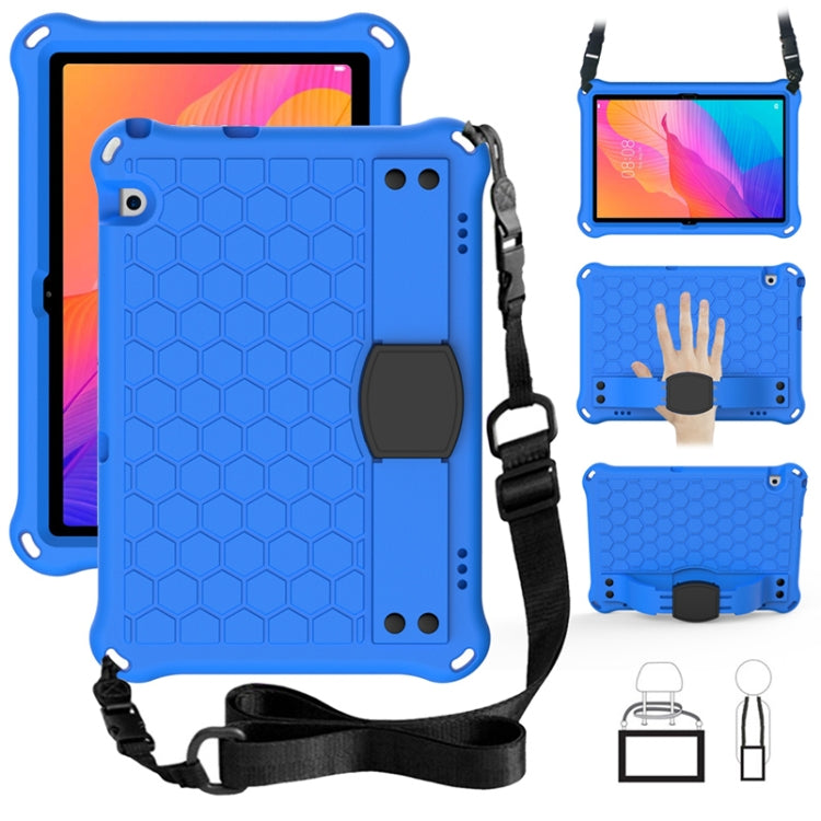 Design a nido d'ape Materiale EVA + PC Guscio protettivo piatto anticaduta a quattro angoli con cinturino, For Huawei MatePad T8 8.0（2020）