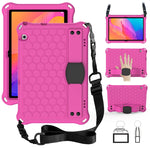 Design a nido d'ape Materiale EVA + PC Guscio protettivo piatto anticaduta a quattro angoli con cinturino, For Huawei MatePad T8 8.0（2020）