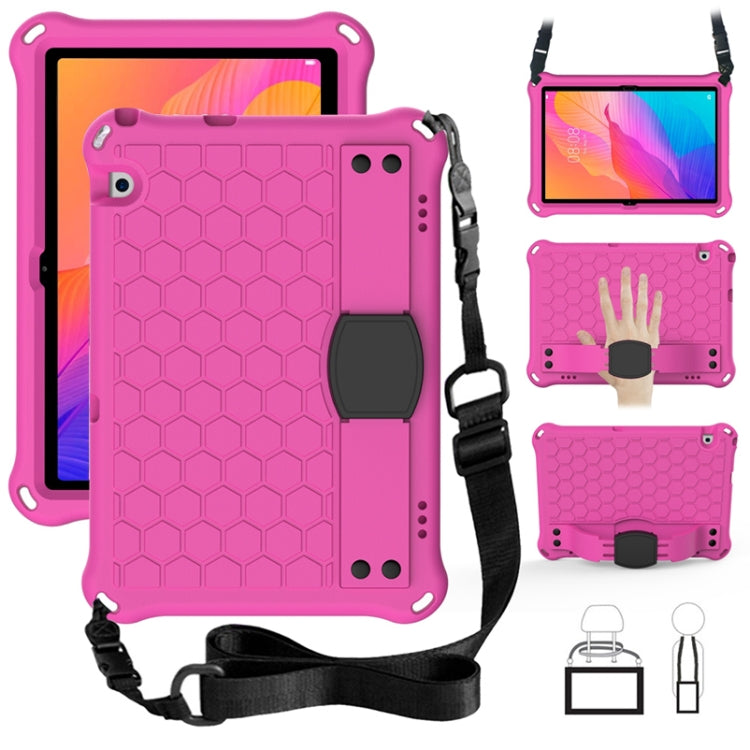 Design a nido d'ape Materiale EVA + PC Guscio protettivo piatto anticaduta a quattro angoli con cinturino, For Huawei MatePad T8 8.0（2020）