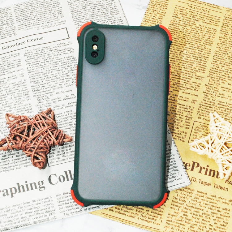 Guscio di protezione della pelle anticaduta a quattro angoli in TPU + PC, For iPhone XS/X, For iPhone XS Max