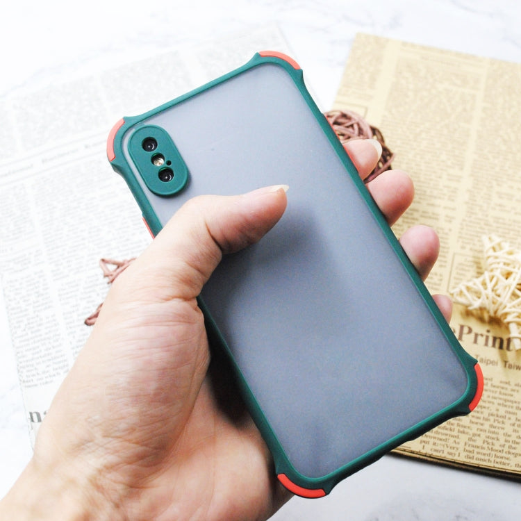 Guscio di protezione della pelle anticaduta a quattro angoli in TPU + PC, For iPhone XS/X, For iPhone XS Max