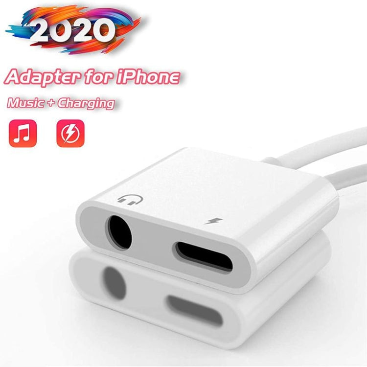 ZS-KL21804 Audio 2 in 1 da 8 pin a 3,5 mm + interfaccia di ricarica a 8 pin, adattatore per auricolari, adatto a tutti i sistemi IOS, 8 Pin + 3.5mm