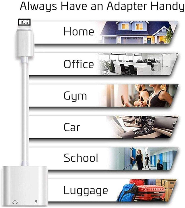 Adattatore audio 2 in 1 8 pin a 3,5 mm per dispositivi iOS