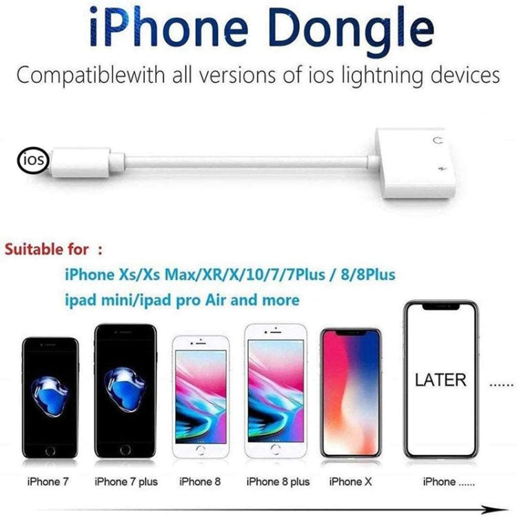 Adattatore audio 2 in 1 8 pin a 3,5 mm per dispositivi iOS