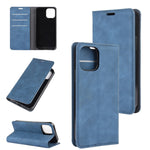 Per iPhone 12 Custodia in pelle con ventosa magnetica per affari retro-pelle da 6,1 pollici con supporto e slot per carte e portafoglio, For iPhone 12 / 12 Pro