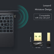 EDUP EP-AC1651 Adattatore WIFI USB 650Mbps Dual Band 5G/2.4GHz Scheda di rete wireless esterna Ricevitore dongle WiFi per laptop Windows MacOS