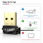 EDUP EP-AC1651 Adattatore WIFI USB 650Mbps Dual Band 5G/2.4GHz Scheda di rete wireless esterna Ricevitore dongle WiFi per laptop Windows MacOS