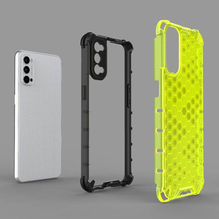 Per OPPO Reno4 PC a nido d'ape antiurto + custodia in TPU, For OPPO Reno 4 Pro, For OPPO Reno 4, For OPPO Reno4