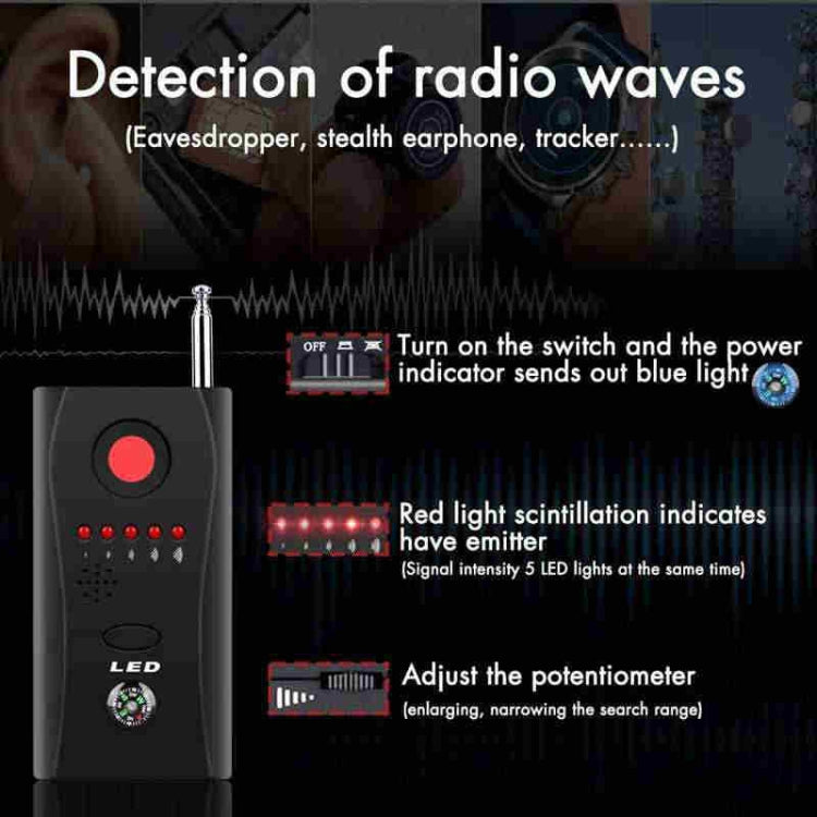 Rilevatore laser per telecamera a gamma completa CC308 Mini rilevatore di segnale per telecamera wireless Dispositivo GSM