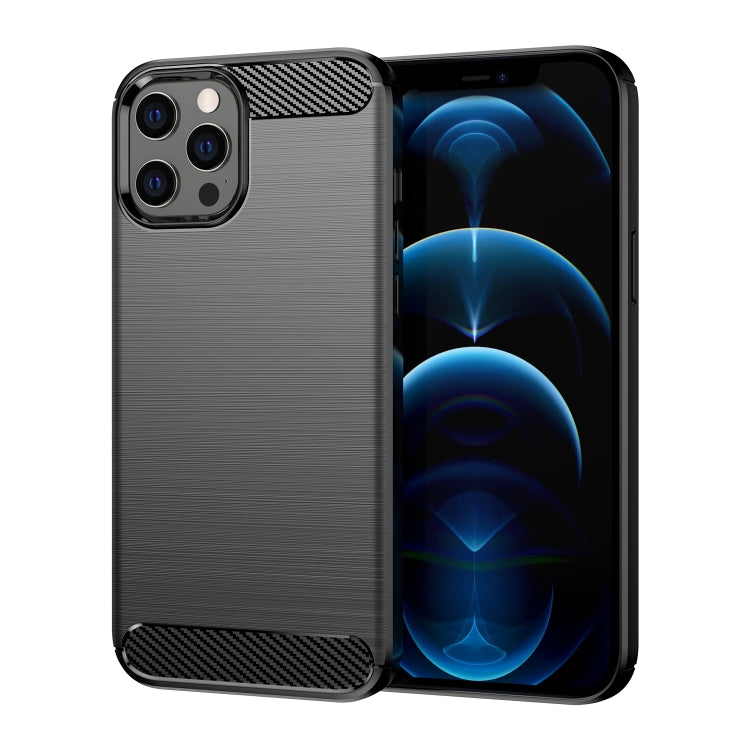 Custodia in TPU in fibra di carbonio con trama spazzolata, For iPhone 12 / 12 Pro, For iPhone 12 mini, For iPhone 12 Pro Max, For iPhone 12 / 12 Pro 6.1 inch