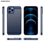 Custodia in TPU in fibra di carbonio con trama spazzolata, For iPhone 12 / 12 Pro, For iPhone 12 mini, For iPhone 12 Pro Max, For iPhone 12 / 12 Pro 6.1 inch