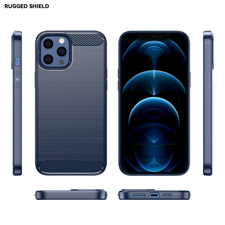 Custodia in TPU in fibra di carbonio con trama spazzolata, For iPhone 12 / 12 Pro, For iPhone 12 mini, For iPhone 12 Pro Max, For iPhone 12 / 12 Pro 6.1 inch