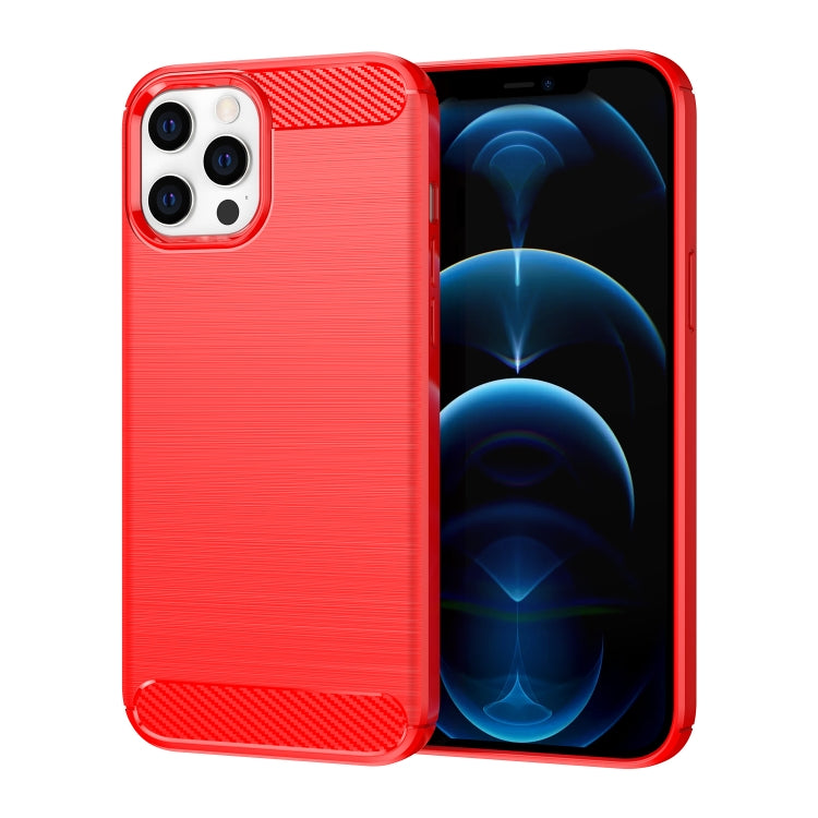 Custodia in TPU in fibra di carbonio con trama spazzolata, For iPhone 12 / 12 Pro, For iPhone 12 mini, For iPhone 12 Pro Max, For iPhone 12 / 12 Pro 6.1 inch