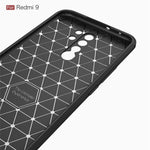 Custodia in TPU in fibra di carbonio con trama spazzolata, For Xiaomi Redmi 9