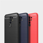 Custodia in TPU in fibra di carbonio con trama spazzolata, For Xiaomi Redmi 9
