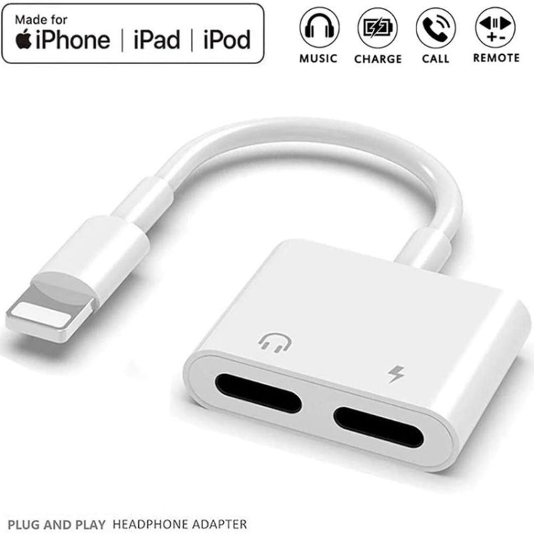Adattatore 2 in 1 Lightning per ricarica e audio iPhone
