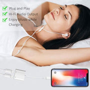 Adattatore 2 in 1 per iPhone con ricarica e audio