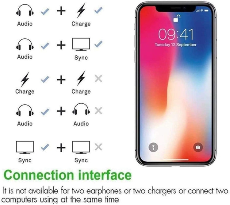 Adattatore 2 in 1 Lightning per ricarica e audio iPhone