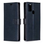Per Samsung Galaxy A21s Crazy Horse Texture Custodia in pelle a vibrazione orizzontale con supporto e slot per schede e portafoglio e cornice per foto, For Galaxy A21s