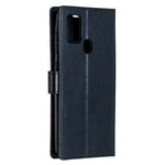Per Samsung Galaxy A21s Crazy Horse Texture Custodia in pelle a vibrazione orizzontale con supporto e slot per schede e portafoglio e cornice per foto, For Galaxy A21s