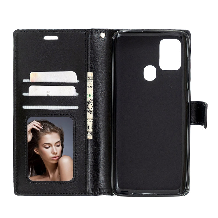 Per Samsung Galaxy A21s Crazy Horse Texture Custodia in pelle a vibrazione orizzontale con supporto e slot per schede e portafoglio e cornice per foto, For Galaxy A21s