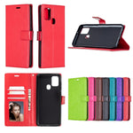 Per Samsung Galaxy A21s Crazy Horse Texture Custodia in pelle a vibrazione orizzontale con supporto e slot per schede e portafoglio e cornice per foto, For Galaxy A21s