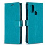 Per Samsung Galaxy A21s Crazy Horse Texture Custodia in pelle a vibrazione orizzontale con supporto e slot per schede e portafoglio e cornice per foto, For Galaxy A21s