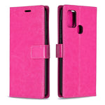 Per Samsung Galaxy A21s Crazy Horse Texture Custodia in pelle a vibrazione orizzontale con supporto e slot per schede e portafoglio e cornice per foto, For Galaxy A21s