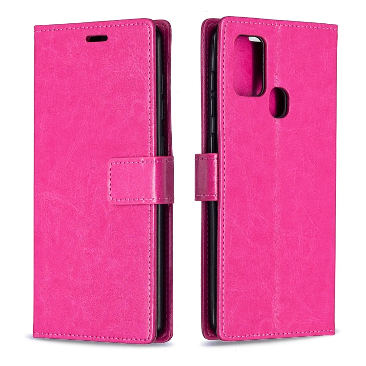 Per Samsung Galaxy A21s Crazy Horse Texture Custodia in pelle a vibrazione orizzontale con supporto e slot per schede e portafoglio e cornice per foto, For Galaxy A21s