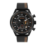 SANDA 5010P Six-Pin Cool Big Dial Orologio da uomo a tre occhi impermeabile con cinturino in pelle Orologio da uomo di tendenza alla moda