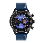 SANDA 5010P Six-Pin Cool Big Dial Orologio da uomo a tre occhi impermeabile con cinturino in pelle Orologio da uomo di tendenza alla moda