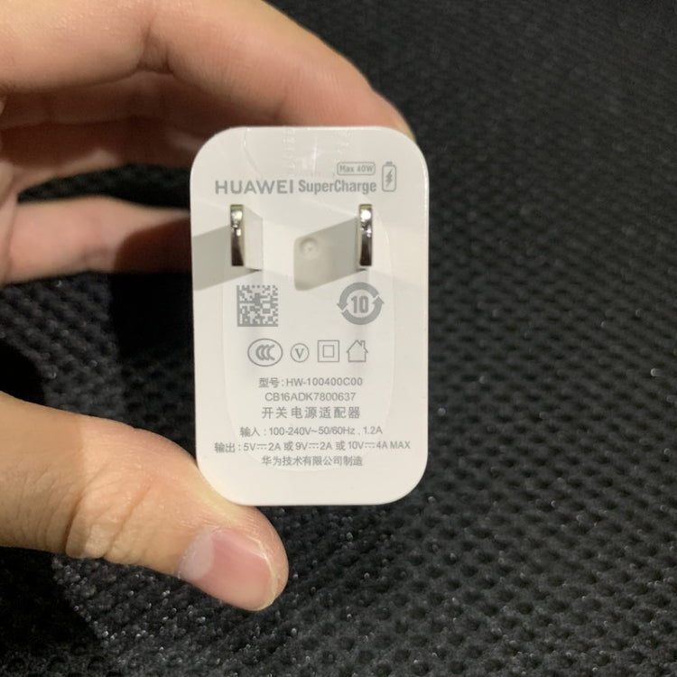 Huawei HW-100400C00 originale per Huawei P30 / Mate 30 / Mate 20 Ricarica rapida e caricabatterie USB da 40 W per telefono cellulare Huawei, spina CN, 40W