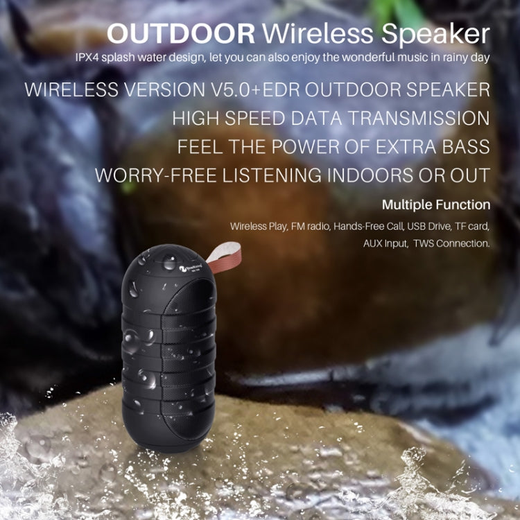 NewRixing NR106 Mini Altoparlante Bluetooth Wireless Portatile Subwoofer Stereo, Microfono Incorporato, Supporto per Chiamate in Vivavoce e Scheda TF e FM, without LED Flashlight