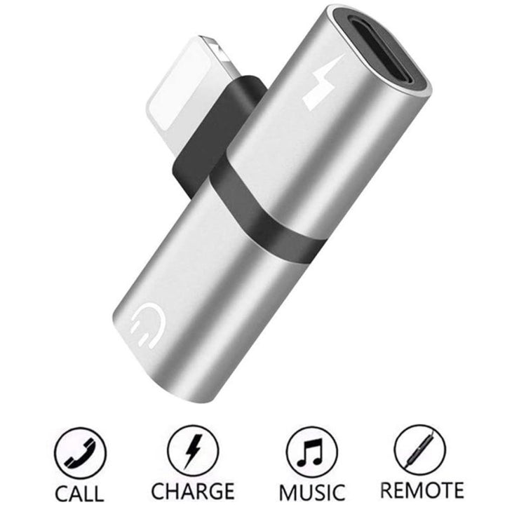 Zs-18182 2 PCS 2 in 1 8 pin maschio a 8 pin ricarica + 8 pin connettore audio femmina adattatore per auricolari, supporta chiamata e controllo volume, compatibile con sistema IOS 13