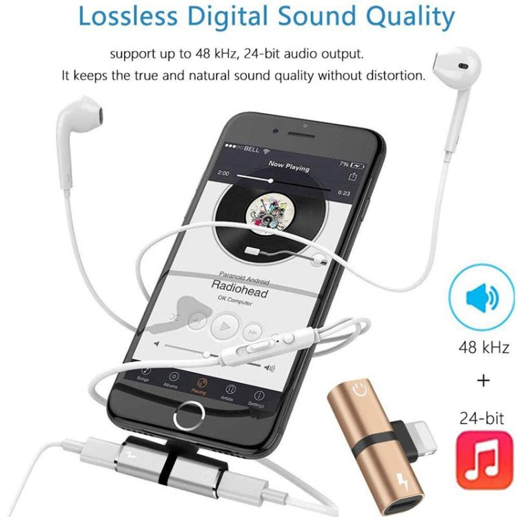 Zs-18182 2 PCS 2 in 1 8 pin maschio a 8 pin ricarica + 8 pin connettore audio femmina adattatore per auricolari, supporta chiamata e controllo volume, compatibile con sistema IOS 13