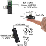 Zs-18182 2 PCS 2 in 1 8 pin maschio a 8 pin ricarica + 8 pin connettore audio femmina adattatore per auricolari, supporta chiamata e controllo volume, compatibile con sistema IOS 13