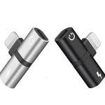 Zs-18182 2 PCS 2 in 1 8 pin maschio a 8 pin ricarica + 8 pin connettore audio femmina adattatore per auricolari, supporta chiamata e controllo volume, compatibile con sistema IOS 13