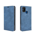 Per Samsung Galaxy M31 Custodia in pelle con ventosa magnetica per affari retro-pelle con supporto, slot per schede e portafoglio, For Galaxy M31