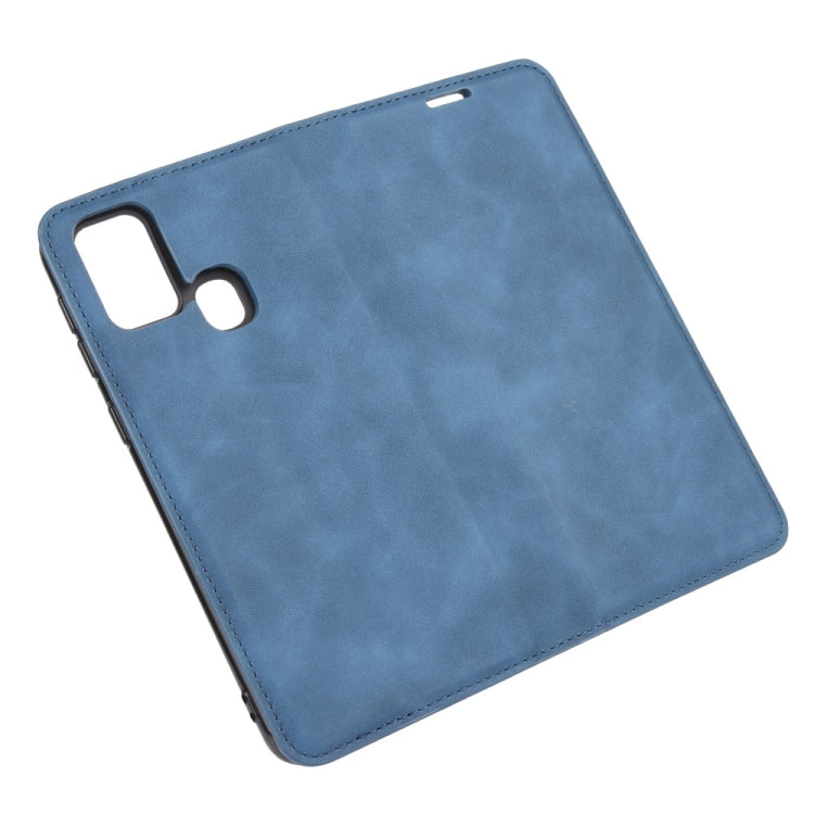Per Samsung Galaxy M31 Custodia in pelle con ventosa magnetica per affari retro-pelle con supporto, slot per schede e portafoglio, For Galaxy M31