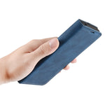 Per Samsung Galaxy M31 Custodia in pelle con ventosa magnetica per affari retro-pelle con supporto, slot per schede e portafoglio, For Galaxy M31