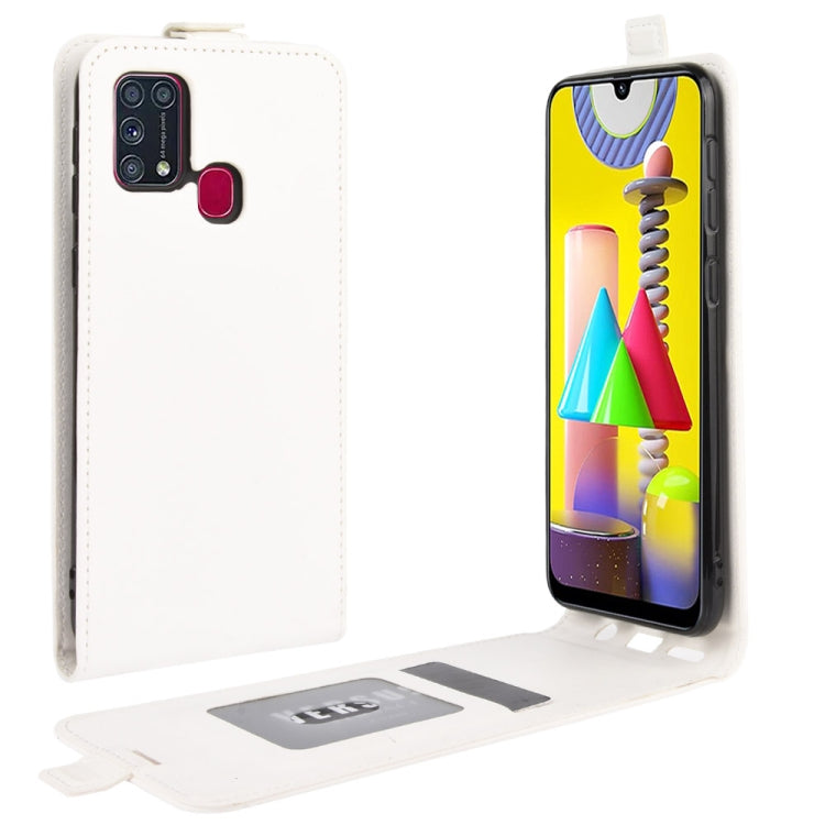 Per Samsung Galaxy M31 R64 Texture Custodia protettiva in pelle a vibrazione verticale singola con slot per schede e cornice per foto, For Galaxy M31