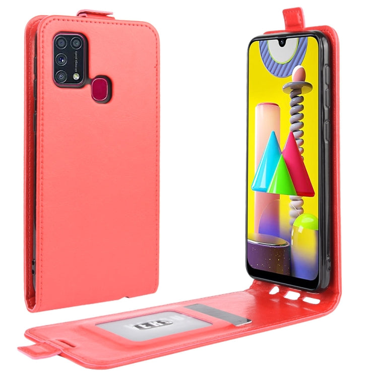 Per Samsung Galaxy M31 R64 Texture Custodia protettiva in pelle a vibrazione verticale singola con slot per schede e cornice per foto, For Galaxy M31