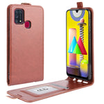 Per Samsung Galaxy M31 R64 Texture Custodia protettiva in pelle a vibrazione verticale singola con slot per schede e cornice per foto, For Galaxy M31