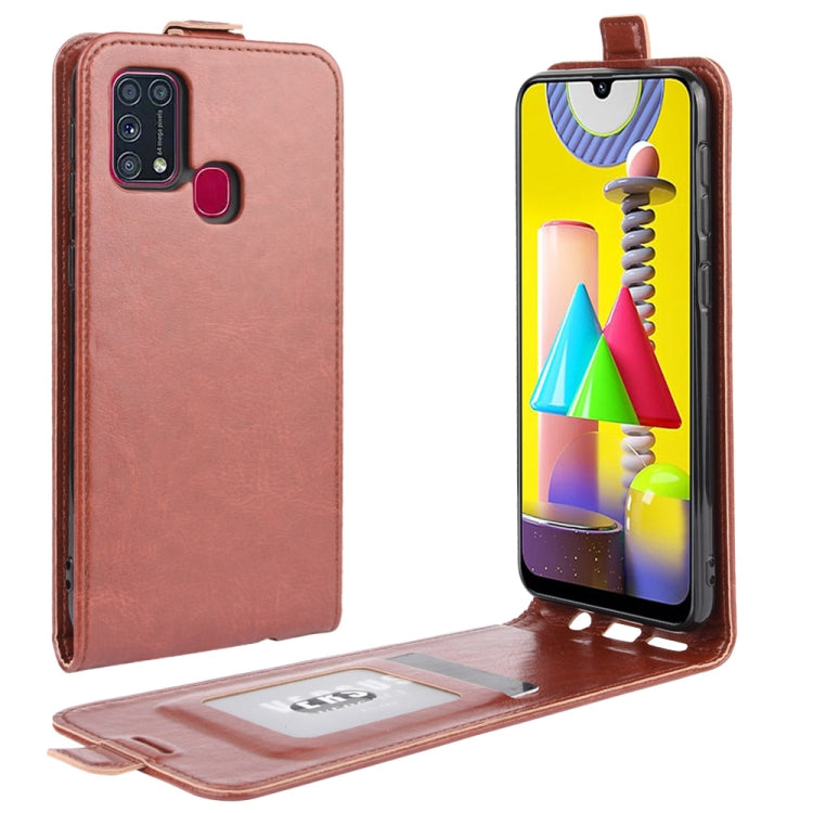 Per Samsung Galaxy M31 R64 Texture Custodia protettiva in pelle a vibrazione verticale singola con slot per schede e cornice per foto, For Galaxy M31