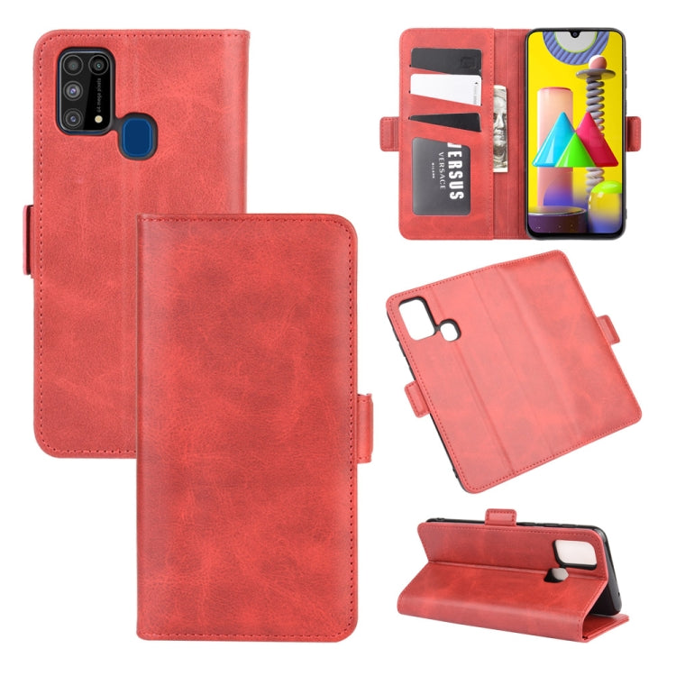 Per Samsung Galaxy M31 Custodia in pelle a vibrazione orizzontale con fibbia magnetica a doppio lato con supporto, slot per schede e portafoglio, For Galaxy M31