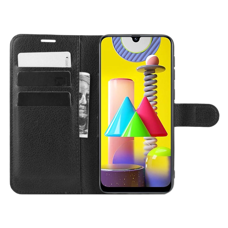 Per Samsung Galaxy M31 Litchi Texture Custodia protettiva a vibrazione orizzontale con supporto, slot per schede e portafoglio, For Galaxy M31