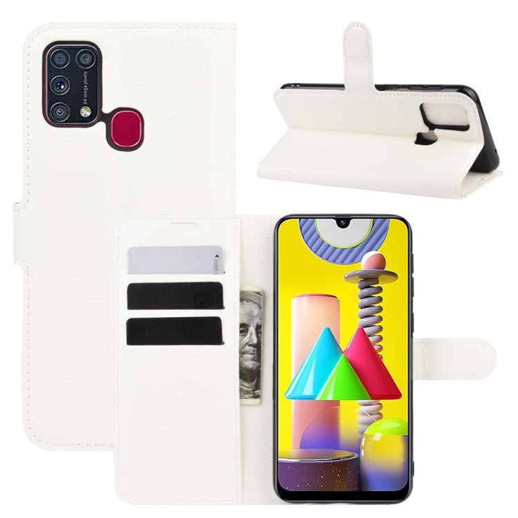 Per Samsung Galaxy M31 Litchi Texture Custodia protettiva a vibrazione orizzontale con supporto, slot per schede e portafoglio, For Galaxy M31