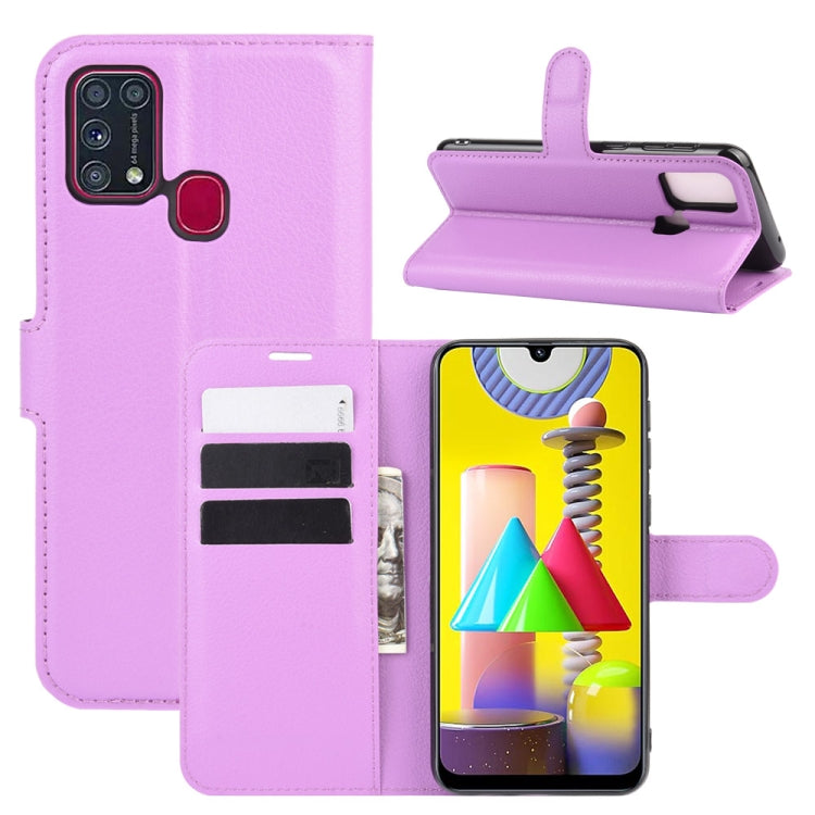 Per Samsung Galaxy M31 Litchi Texture Custodia protettiva a vibrazione orizzontale con supporto, slot per schede e portafoglio, For Galaxy M31