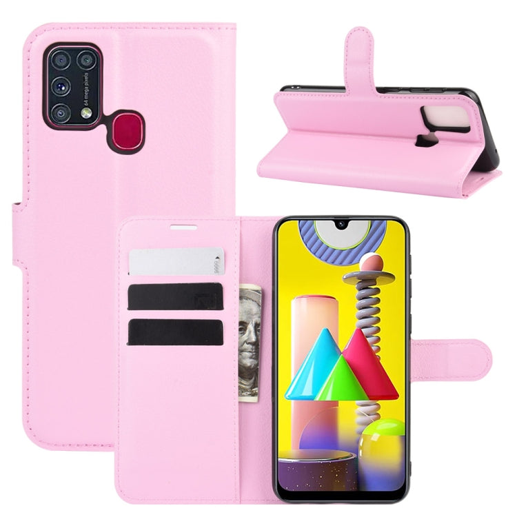 Per Samsung Galaxy M31 Litchi Texture Custodia protettiva a vibrazione orizzontale con supporto, slot per schede e portafoglio, For Galaxy M31